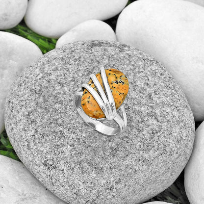 Natural Russian Honey Dendrite Opal Ring size-7 R-1444 SDR183731