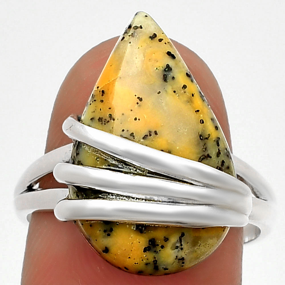 Natural Russian Honey Dendrite Opal Ring size-8 R-1444 SDR183735