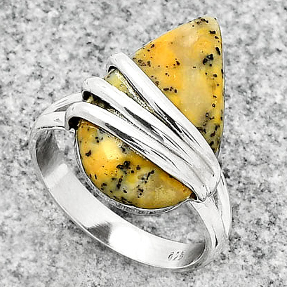 Natural Russian Honey Dendrite Opal Ring size-8 R-1444 SDR183735