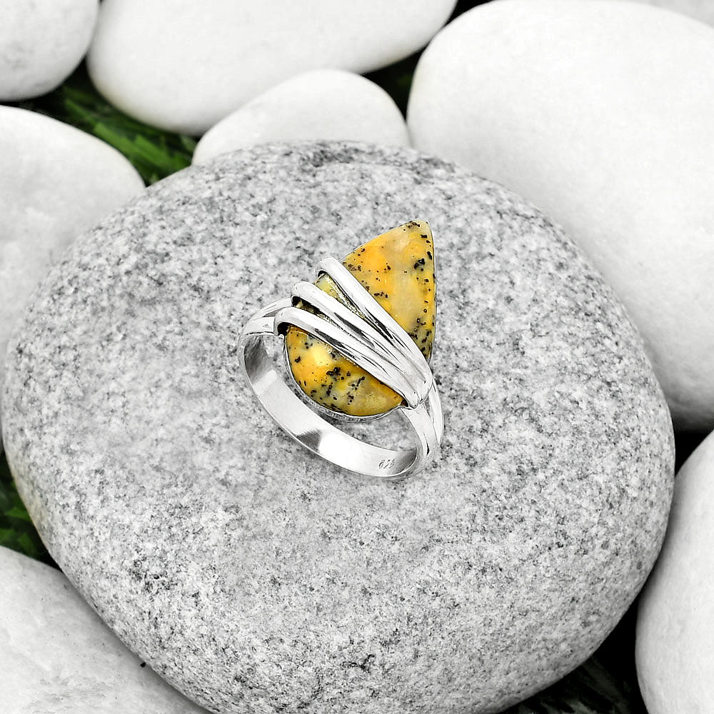 Natural Russian Honey Dendrite Opal Ring size-8 R-1444 SDR183735