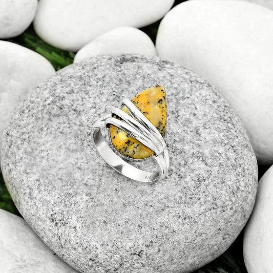 Natural Russian Honey Dendrite Opal Ring size-8 R-1444 SDR183735