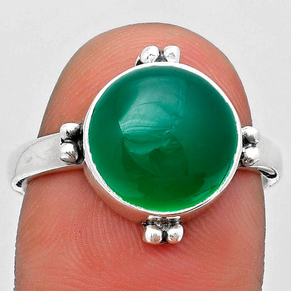Natural Green Onyx Ring size-8.5 R-1127 SDR184002
