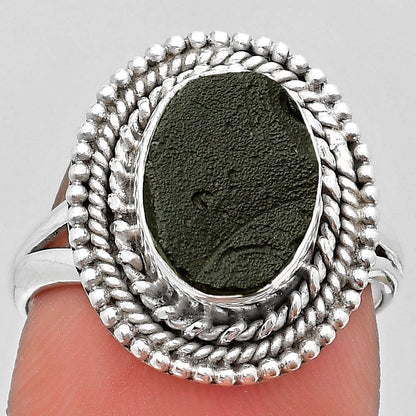 Natural Tektite Rough - Greek Ring size-7.5 R-1447 SDR184059
