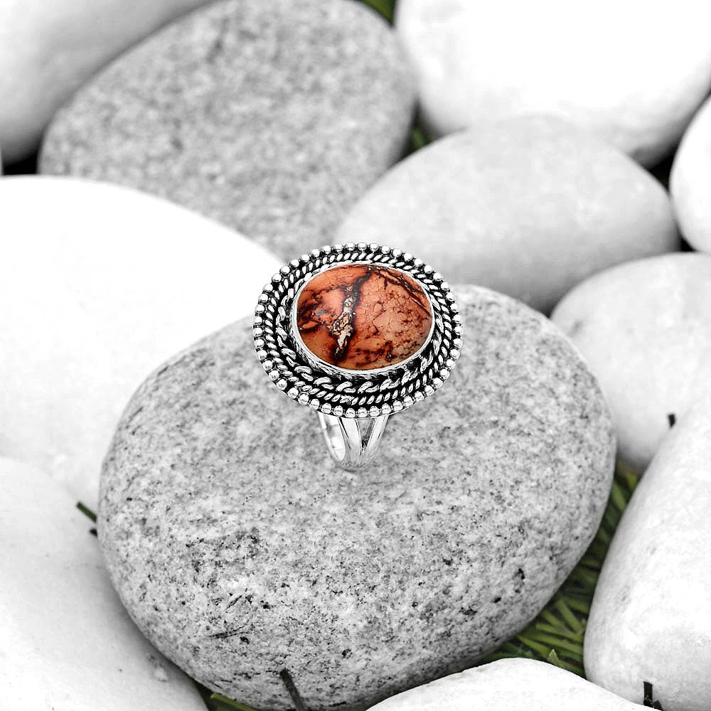 Natural Indian Paint Gemstone Ring size-7.5 R-1447 SDR184063