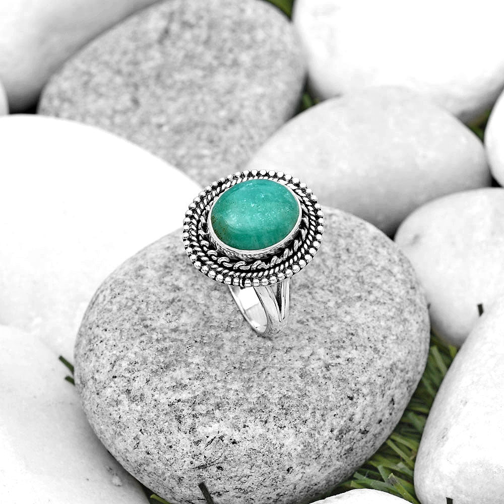 Natural Paraiba Amazonite Ring size-7.5 R-1447 SDR184071