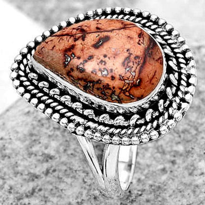 Natural Indian Paint Gemstone Ring size-8 R-1447 SDR184079