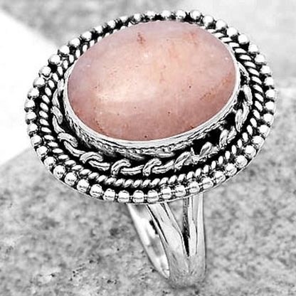 Natural Pink Scolecite Ring size-7 R-1447 SDR184096