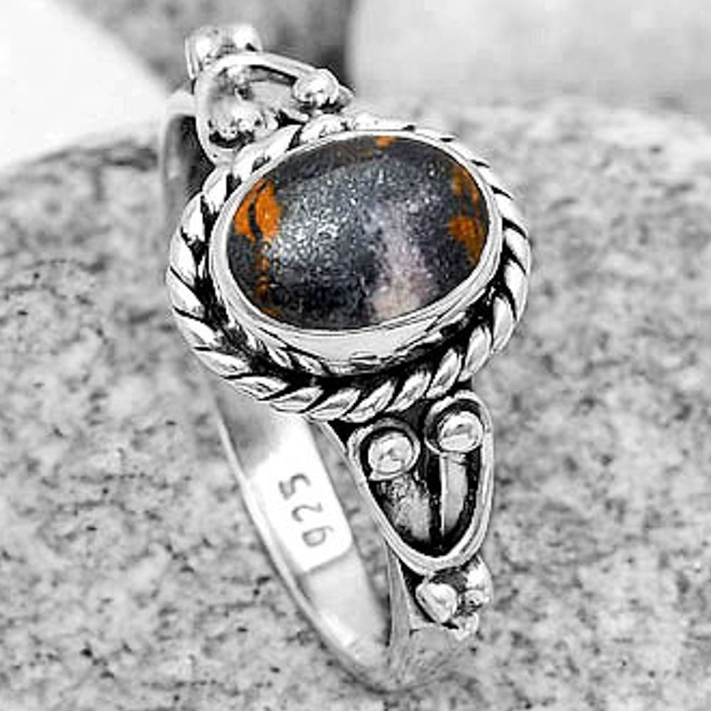 Natural Indian Blanket Jasper Ring size-8.5 R-1283 SDR184187