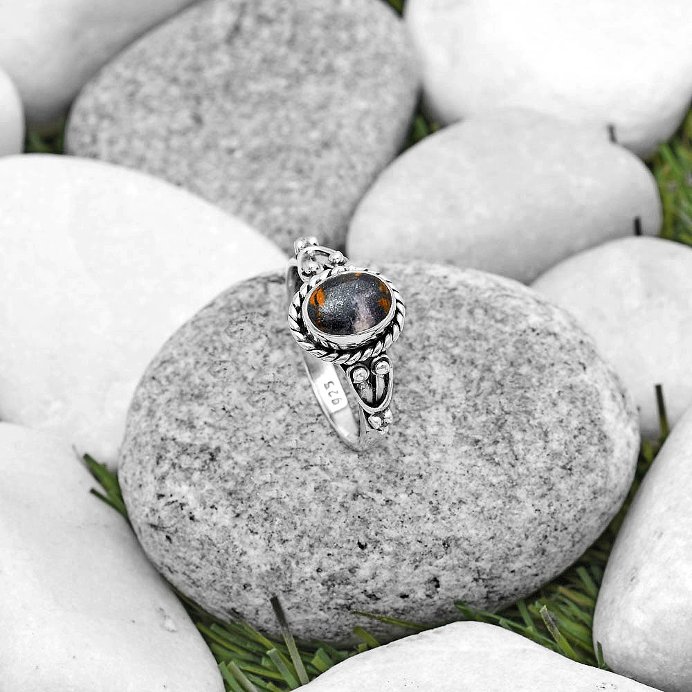 Natural Indian Blanket Jasper Ring size-8.5 R-1283 SDR184187