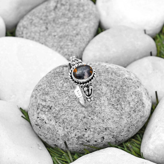 Natural Indian Blanket Jasper Ring size-8.5 R-1283 SDR184187