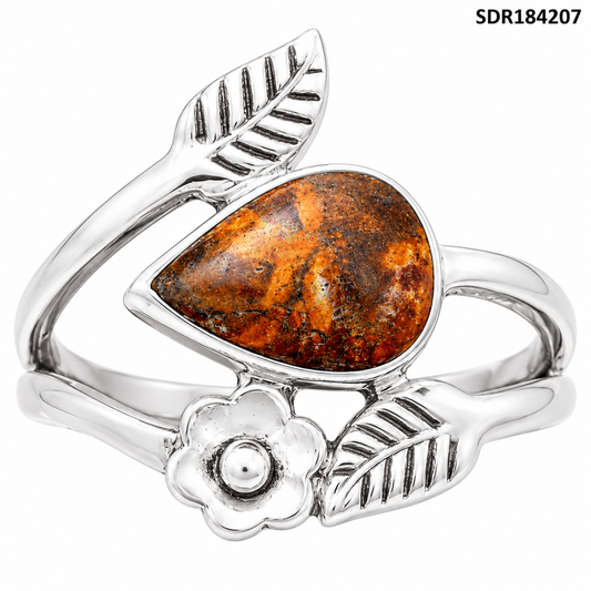Natural Indian Blanket Jasper Ring size-8.5 R-1251 SDR184207