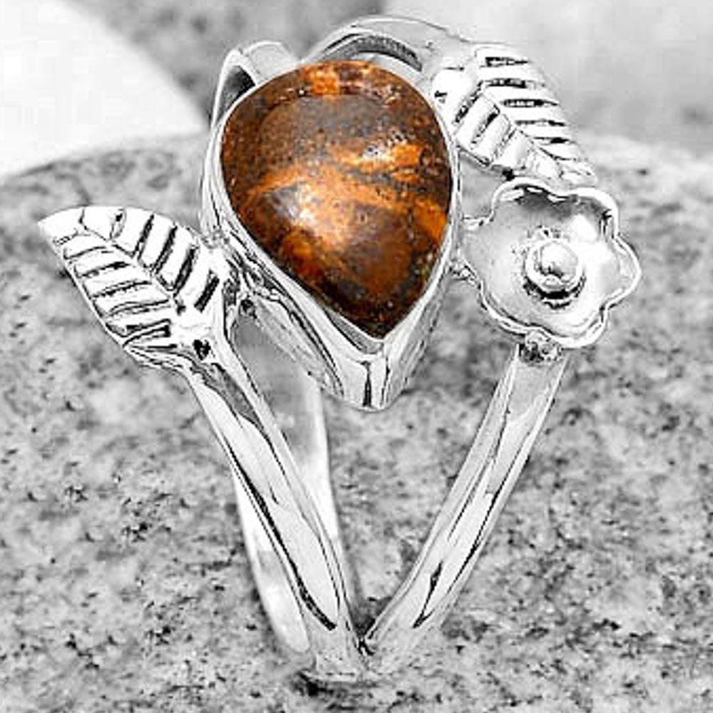 Natural Indian Blanket Jasper Ring size-8.5 R-1251 SDR184207