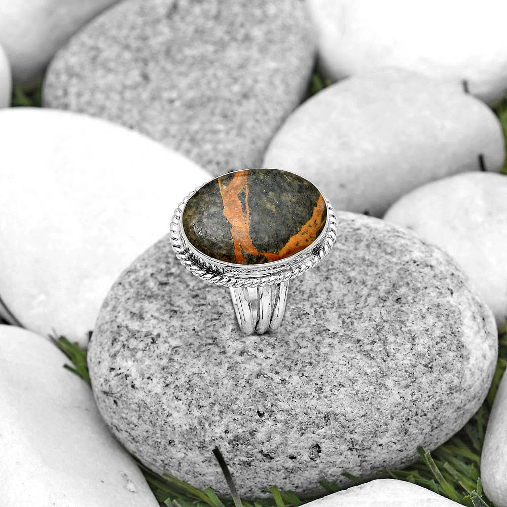 Moroccan Yellow Jacket Jasper Ring size-7.5 R-1010 SDR184287