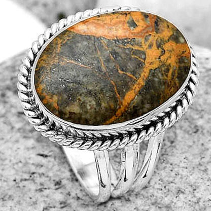 Natural Moroccan Yellow Jacket Jasper Ring size-8 R-1010 SDR184290