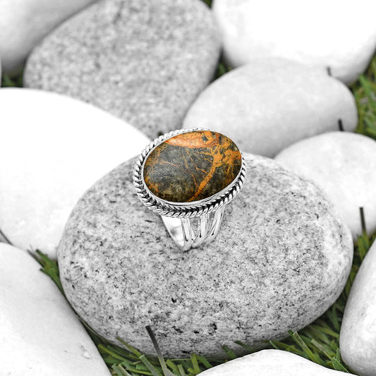 Natural Moroccan Yellow Jacket Jasper Ring size-8 R-1010 SDR184290