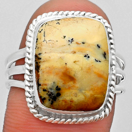 Natural Russian Honey Dendrite Opal Ring size-8.5 R-1010 SDR184302