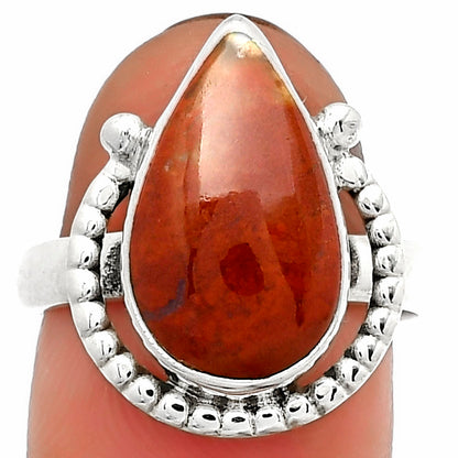 Natural Red Moss Agate Ring size-7.5 R-1518 SDR184347