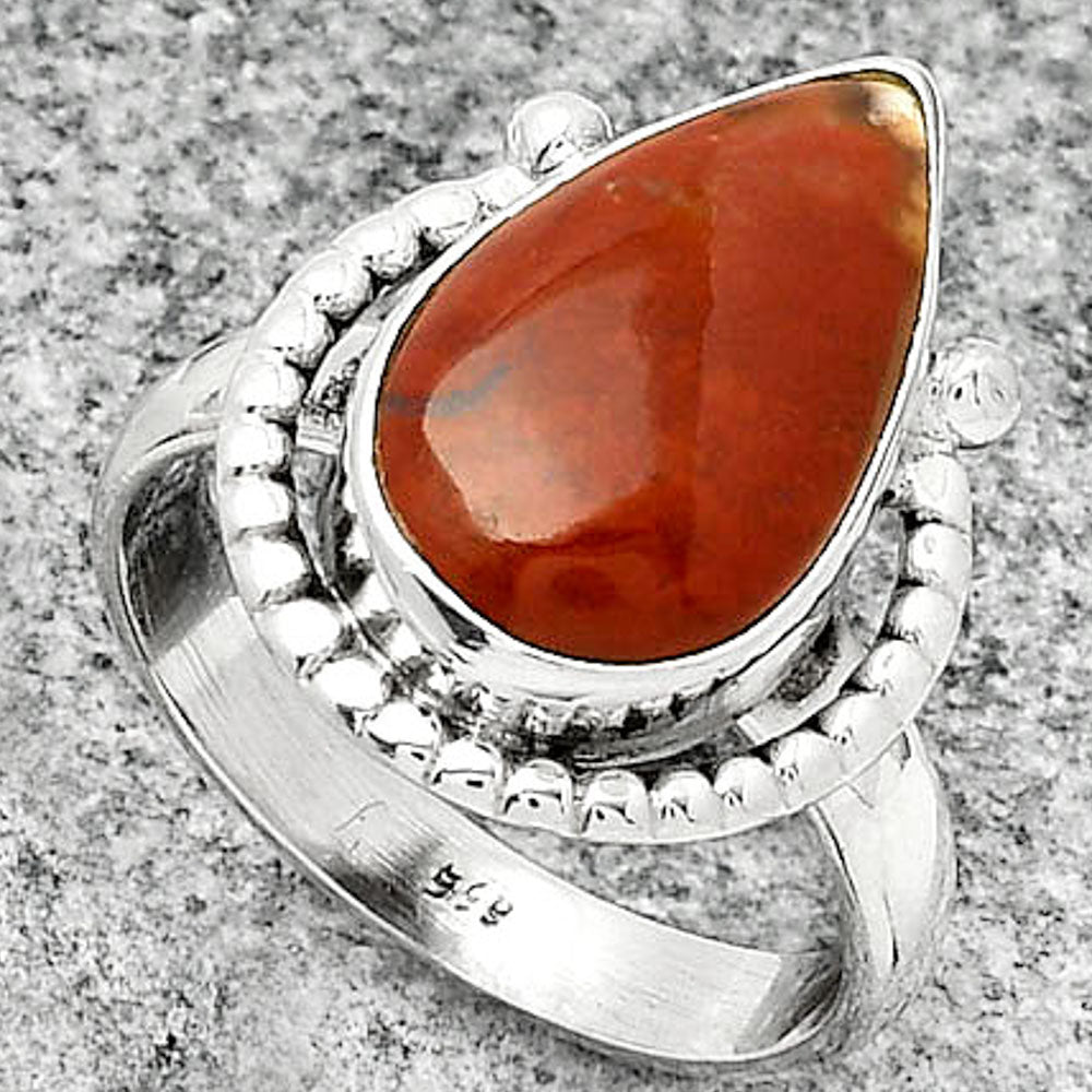 Natural Red Moss Agate Ring size-7.5 R-1518 SDR184347