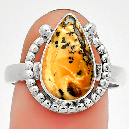 Natural Russian Honey Dendrite Opal Ring size-9 R-1518 SDR184353