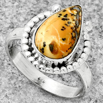 Natural Russian Honey Dendrite Opal Ring size-9 R-1518 SDR184353
