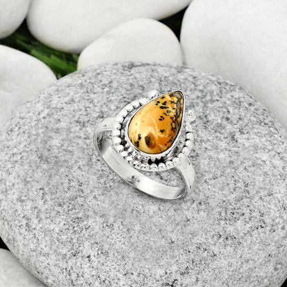 Natural Russian Honey Dendrite Opal Ring size-9 R-1518 SDR184353