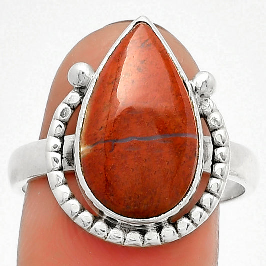 Natural Red Moss Agate Ring size-9 R-1518 SDR184375