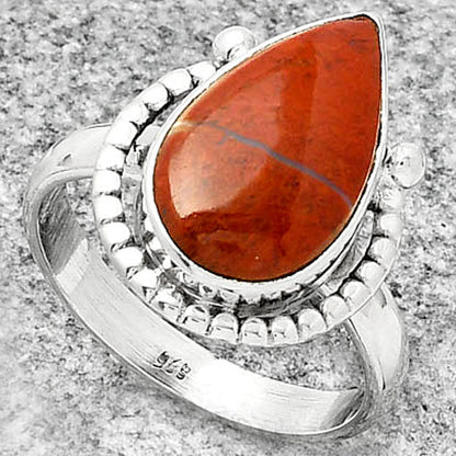 Natural Red Moss Agate Ring size-9 R-1518 SDR184375