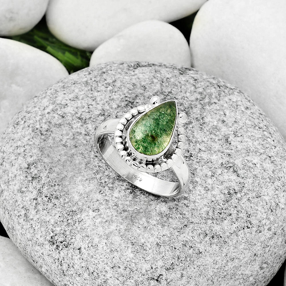 Natural Green Aventurine Ring size-8.5 R-1518 SDR184378