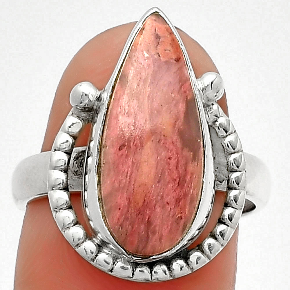 Natural Pink Tulip Quartz Ring size-7.5 R-1518 SDR184379