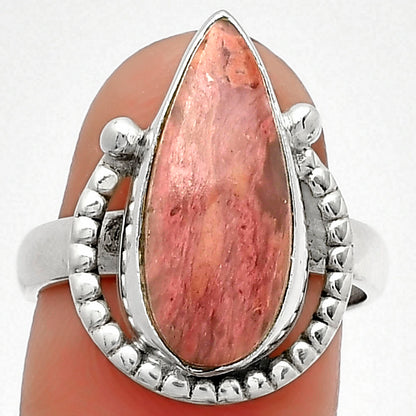 Natural Pink Tulip Quartz Ring size-7.5 R-1518 SDR184379