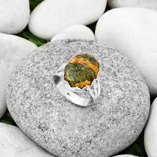 Natural Moroccan Yellow Jacket Jasper Ring size-9 R-1338 SDR184419