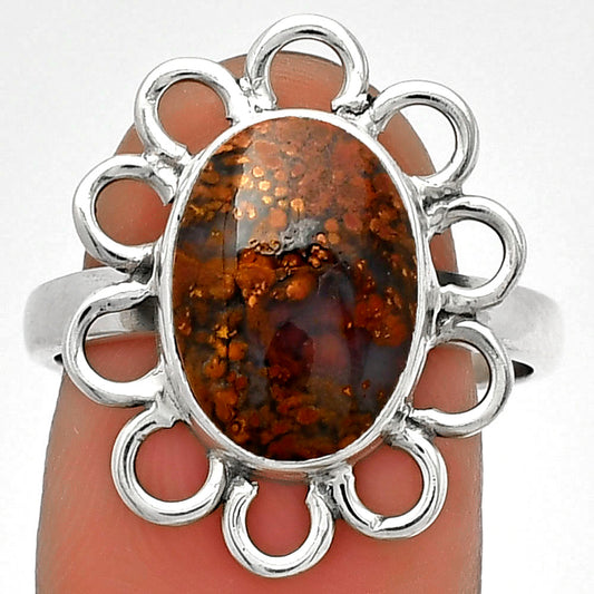 Natural Red Moss Agate Ring size-8.5 R-1527 SDR184460