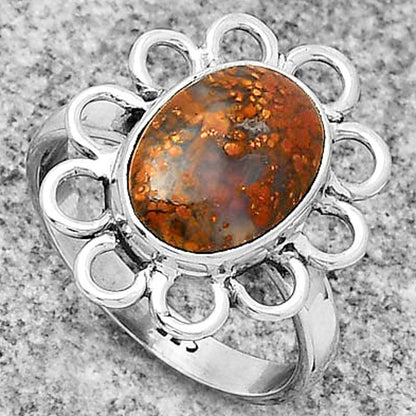 Natural Red Moss Agate Ring size-8.5 R-1527 SDR184460