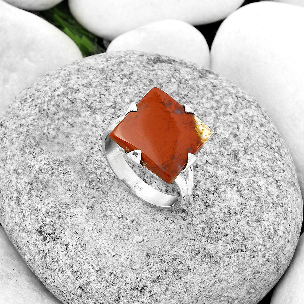 Natural Red Moss Agate Ring size-8 R-1305 SDR184510