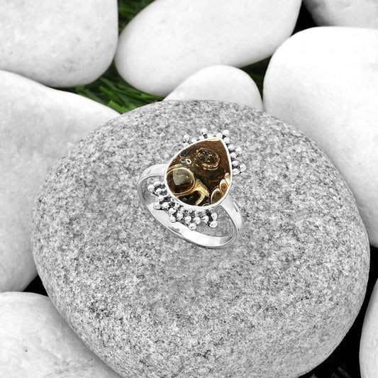 Natural Turtella Jasper - USA Ring size-8.5 R-1223 SDR185176