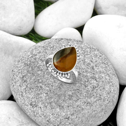 Natural Polygram Jasper Ring size-8.5 R-1223 SDR185182