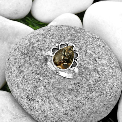 Natural Turtella Jasper - USA Ring size-8 R-1216 SDR185222