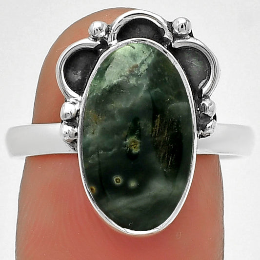 Natural Ocean Jasper - Madagascar Ring size-8 R-1216 SDR185254