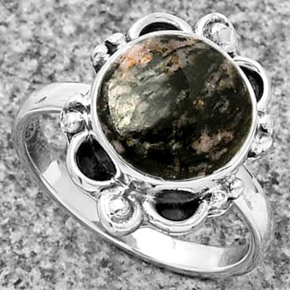 Natural Rhodonite Ring size-7.5 R-1103 SDR185348