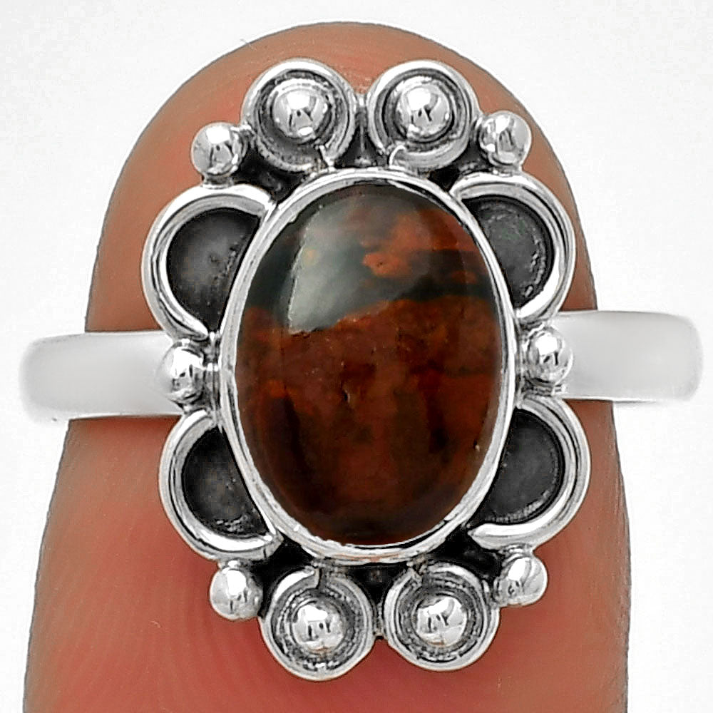 Natural Red Brecciated Jasper Ring size-7 R-1207 SDR185362