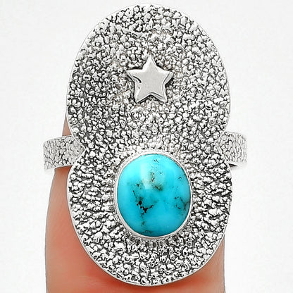 Star - Natural Egyptian Turquoise Ring size-7.5 R-1290 SDR185448