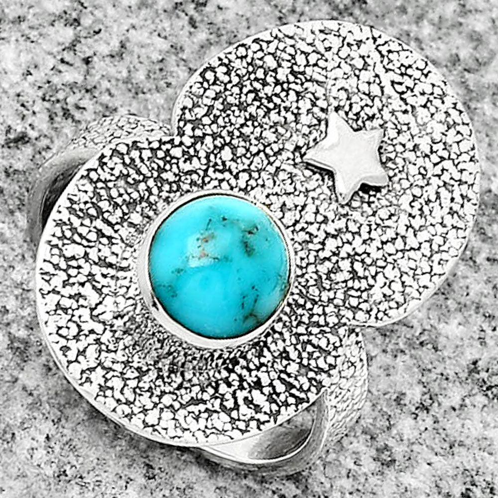 Star - Natural Egyptian Turquoise Ring size-7.5 R-1290 SDR185448