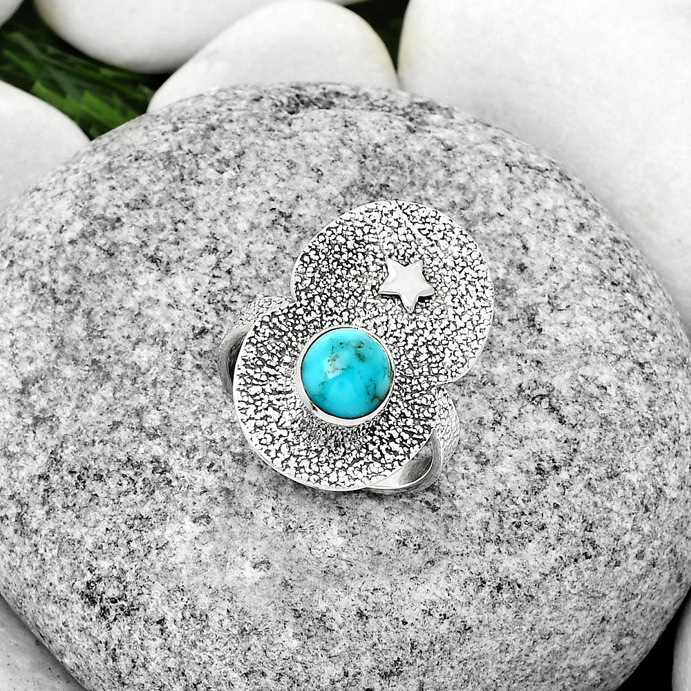 Star - Natural Egyptian Turquoise Ring size-7.5 R-1290 SDR185448