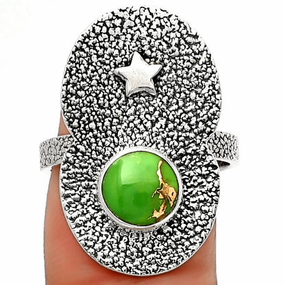 Star Natural Copper Green Turquoise Ring size-8 R-1290 SDR185455