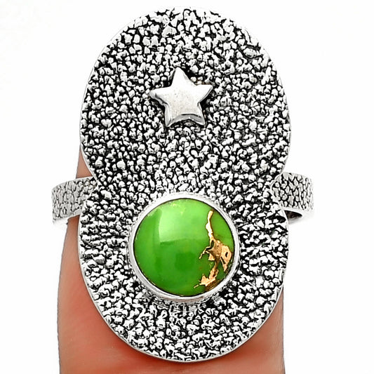 Star Natural Copper Green Turquoise Ring size-8 R-1290 SDR185455