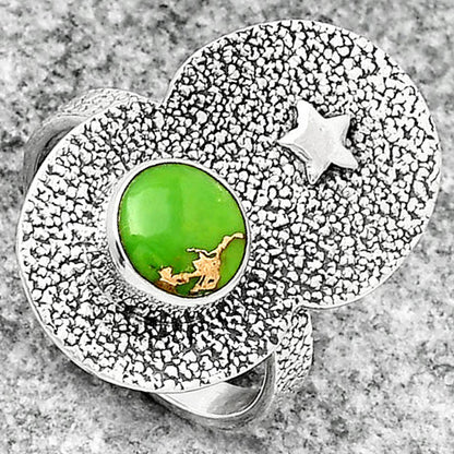 Star Natural Copper Green Turquoise Ring size-8 R-1290 SDR185455
