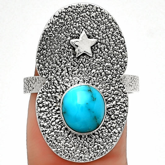 Star - Natural Egyptian Turquoise Ring size-8 R-1290 SDR185457