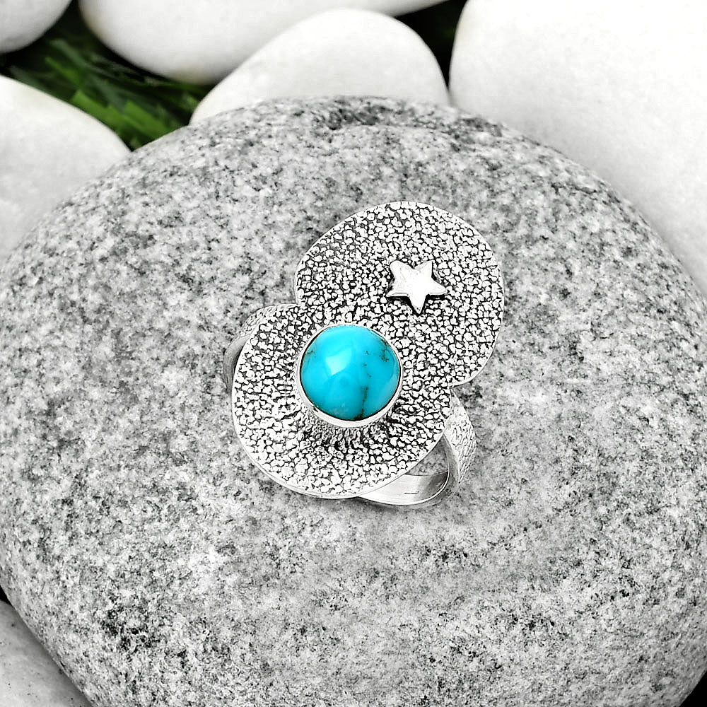Star - Natural Egyptian Turquoise Ring size-8 R-1290 SDR185457