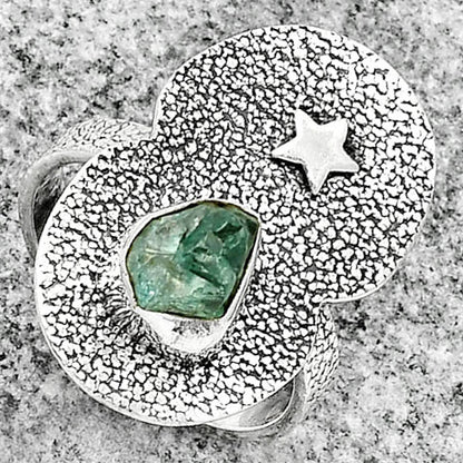 Star Aqua Apatite Rough Madagascar Ring size-8 R-1290 SDR185465