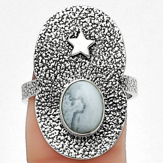 Star Blue Lace Agate South Africa Ring size-8 R-1290 SDR185474